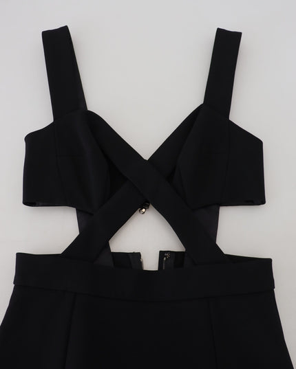 Dolce & Gabbana Black Viscose Bodycon Sheath Midi Dress