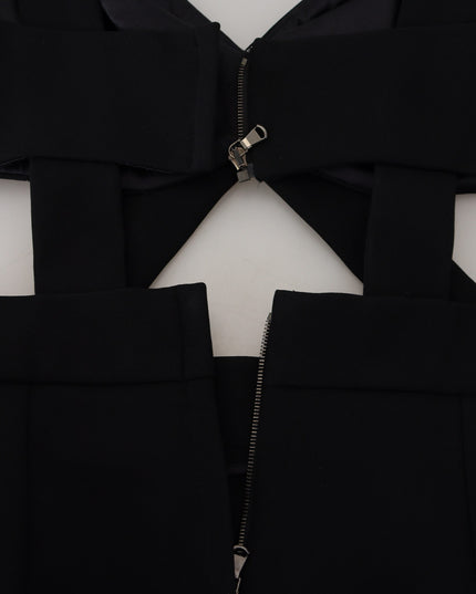 Dolce & Gabbana Black Viscose Bodycon Sheath Midi Dress