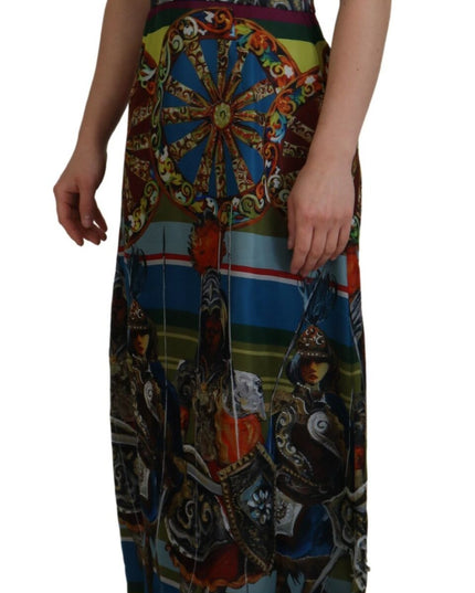 Dolce & Gabbana Multicolor Sicily Silk A-line Long Gown Dress