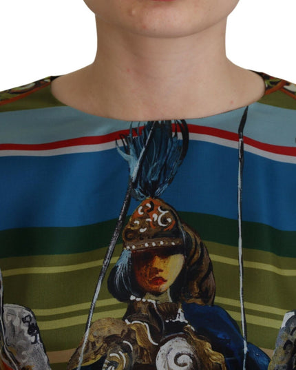 Dolce & Gabbana Multicolor Sicily Silk A-line Long Gown Dress