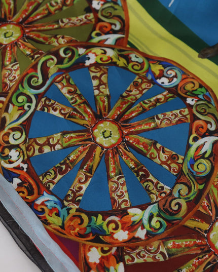 Dolce & Gabbana Multicolor Sicily Silk A-line Long Gown Dress