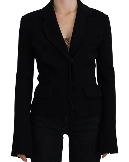 Dolce & Gabbana Black Button Cardigan Blazer Viscose Jacket