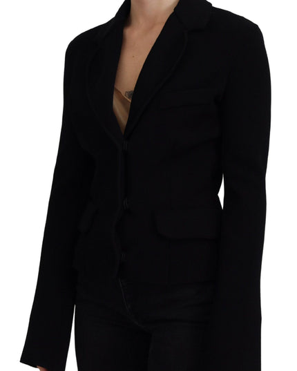 Dolce & Gabbana Black Button Cardigan Blazer Viscose Jacket
