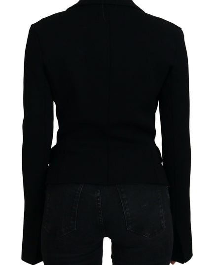Dolce & Gabbana Black Button Cardigan Blazer Viscose Jacket
