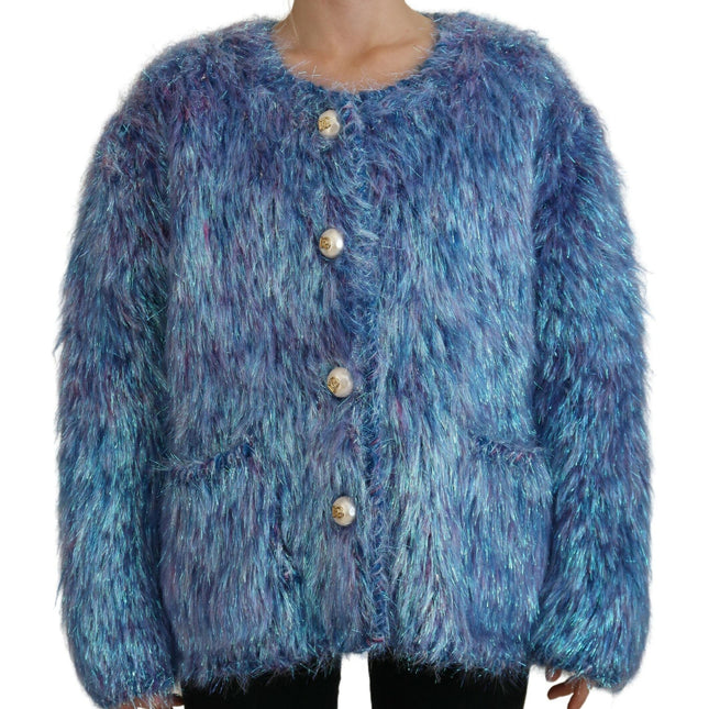 Dolce & Gabbana Multicolor Polyester Fringes Coat Jacket