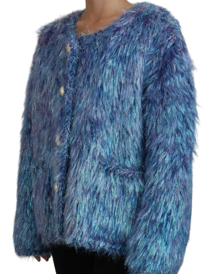Dolce & Gabbana Multicolor Polyester Fringes Coat Jacket