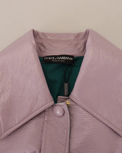 Dolce & Gabbana Purple Cotton Button Down Cropped Jacket