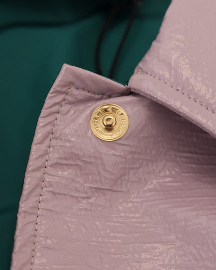 Dolce & Gabbana Purple Cotton Button Down Cropped Jacket