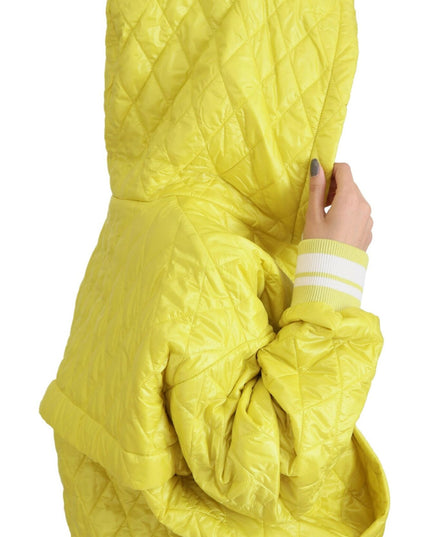 Dolce & Gabbana Yellow Nylon Quilted Hooded Pullover Jacket