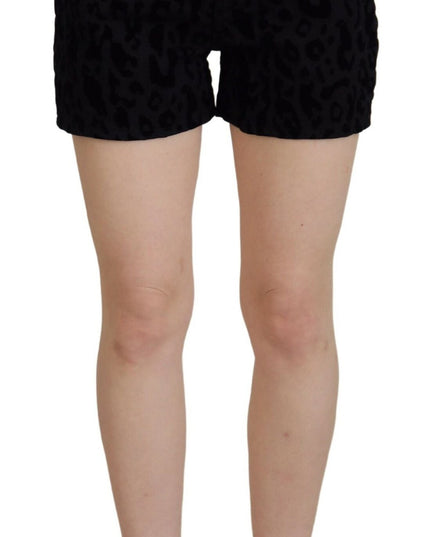 Dolce & Gabbana Black Denim Cotton Stretch Hot Pants Shorts