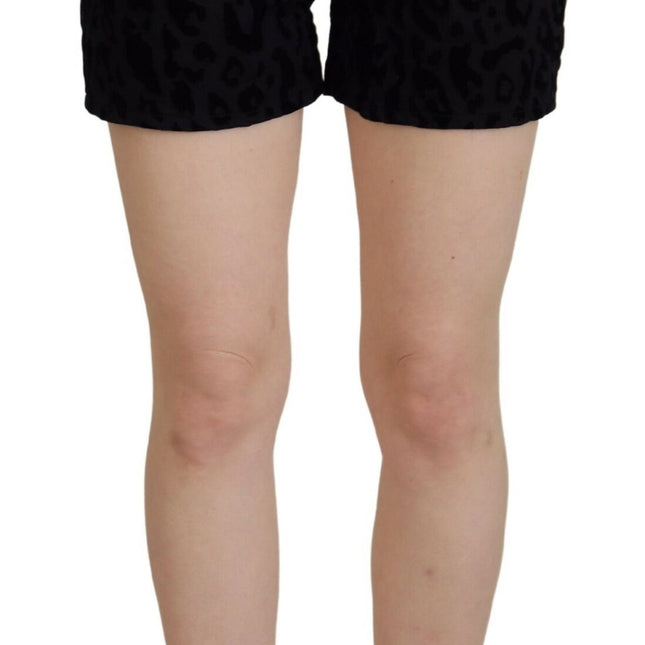 Dolce & Gabbana Black Denim Cotton Stretch Hot Pants Shorts