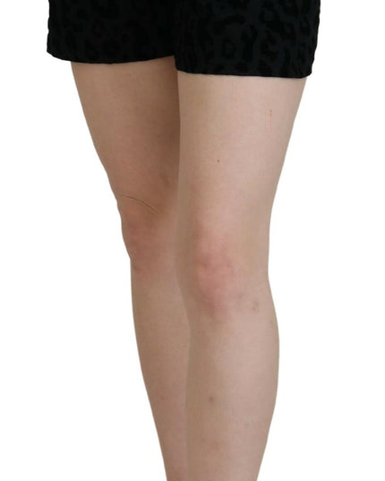 Dolce & Gabbana Black Denim Cotton Stretch Hot Pants Shorts