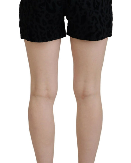 Dolce & Gabbana Black Denim Cotton Stretch Hot Pants Shorts