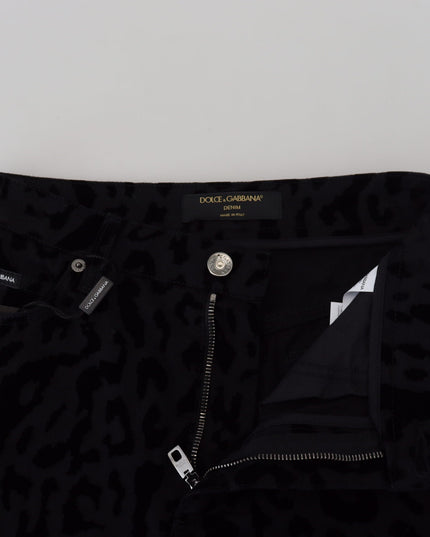 Dolce & Gabbana Black Denim Cotton Stretch Hot Pants Shorts