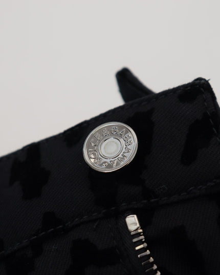 Dolce & Gabbana Black Denim Cotton Stretch Hot Pants Shorts