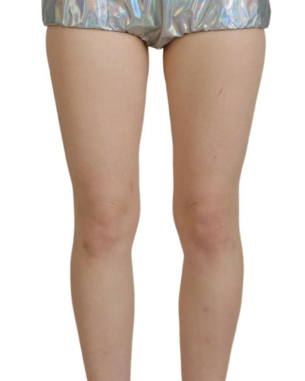 Dolce & Gabbana Silver Holographic High Waist Hot Pants Shorts