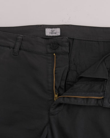 GF Ferre Gray Cotton Stretch Chinos Pants