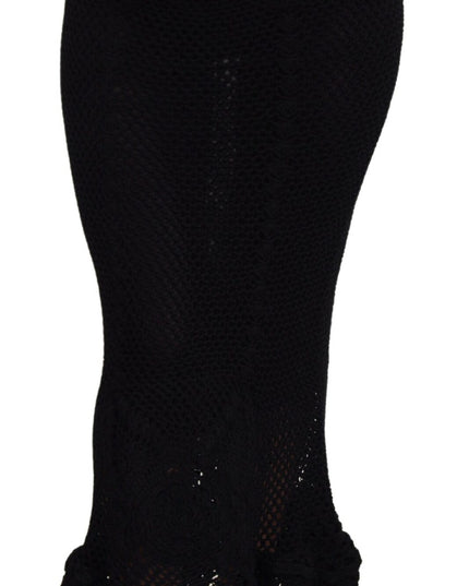 Dolce & Gabbana Black Knitted Cotton High Waist Mermaid Skirt