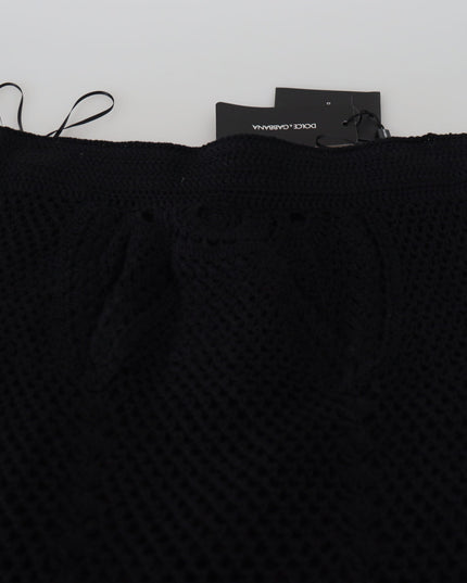 Dolce & Gabbana Black Knitted Cotton High Waist Mermaid Skirt