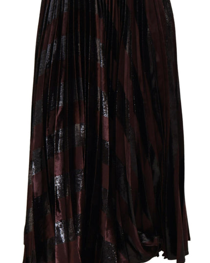 Dolce & Gabbana Brown Polyester High Waist A-line Maxi Skirt