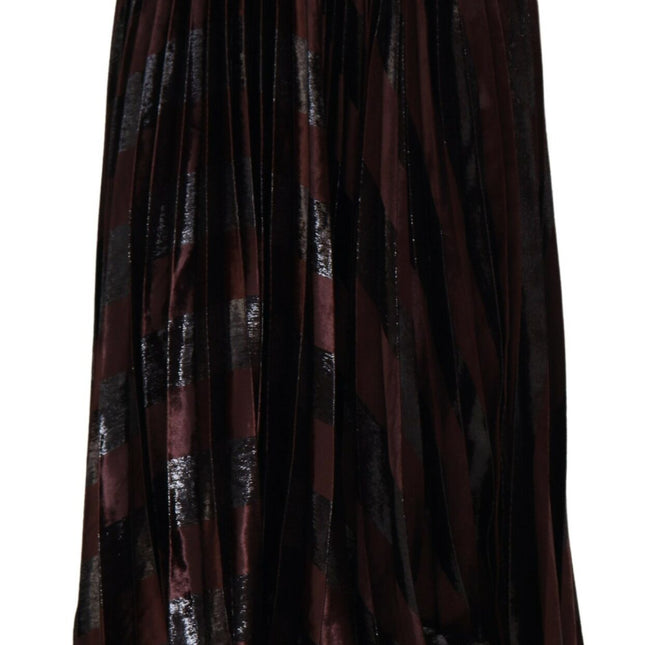 Dolce & Gabbana Brown Polyester High Waist A-line Maxi Skirt