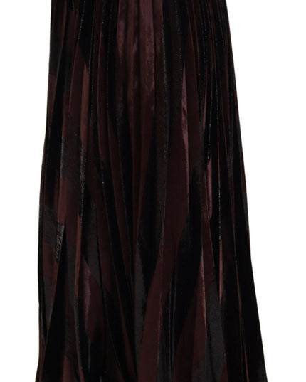 Dolce & Gabbana Brown Polyester High Waist A-line Maxi Skirt