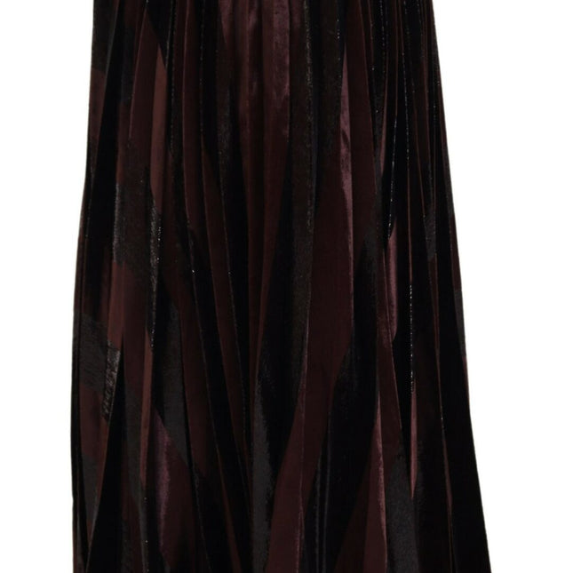 Dolce & Gabbana Brown Polyester High Waist A-line Maxi Skirt