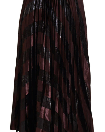 Dolce & Gabbana Brown Polyester High Waist A-line Maxi Skirt