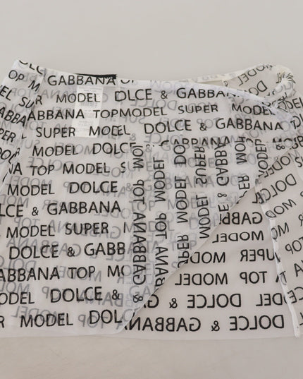 Dolce & Gabbana White Logo See Through A-line Mini Skirt