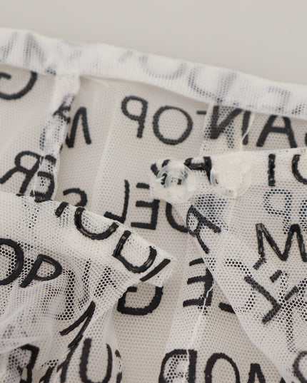 Dolce & Gabbana White Logo See Through A-line Mini Skirt