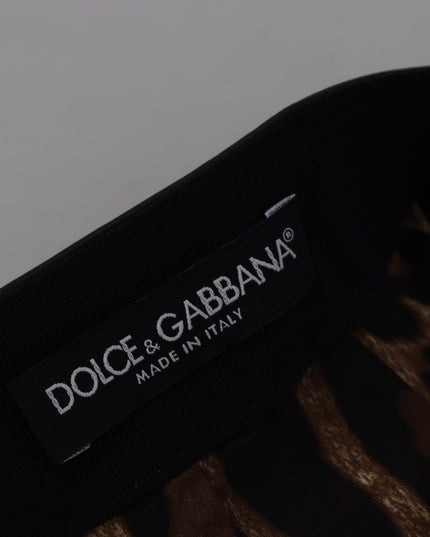Dolce & Gabbana Black Lambskin Leather A-line Mini Skirt