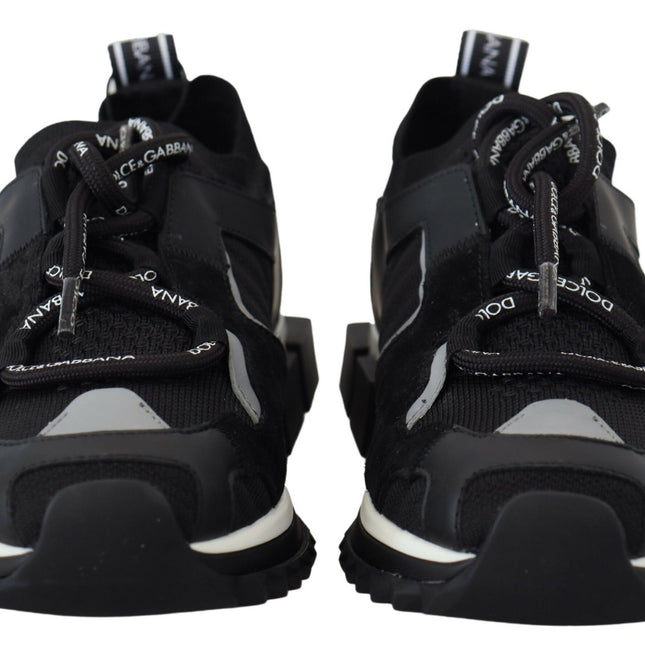 Dolce & Gabbana Black Mesh Sorrento Trekking Sneakers Shoes