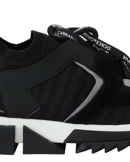 Dolce & Gabbana Black Mesh Sorrento Trekking Sneakers Shoes