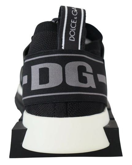 Dolce & Gabbana Black Mesh Sorrento Trekking Sneakers Shoes