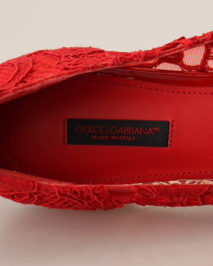 Dolce & Gabbana Red Taormina Crystals Loafers Flats Shoes