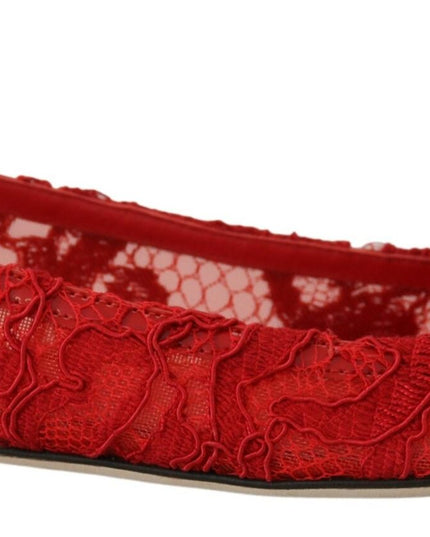 Dolce & Gabbana Red Taormina Crystals Loafers Flats Shoes