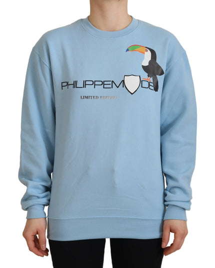 Philippe Model Light Blue Logo Printed Long Sleeves Sweater