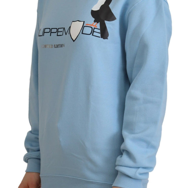 Philippe Model Light Blue Logo Printed Long Sleeves Sweater