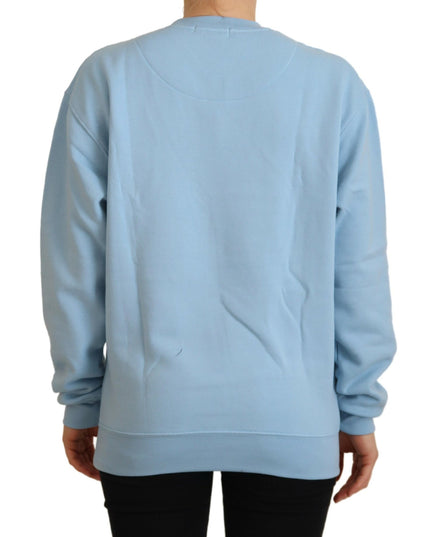 Philippe Model Light Blue Logo Printed Long Sleeves Sweater