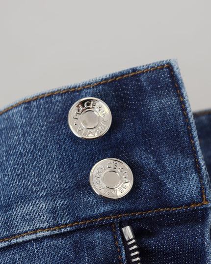 Dolce & Gabbana Blue High Waist Denim Cotton Stretch Jeans