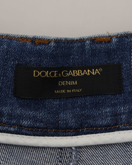 Dolce & Gabbana Blue High Waist Denim Cotton Stretch Jeans