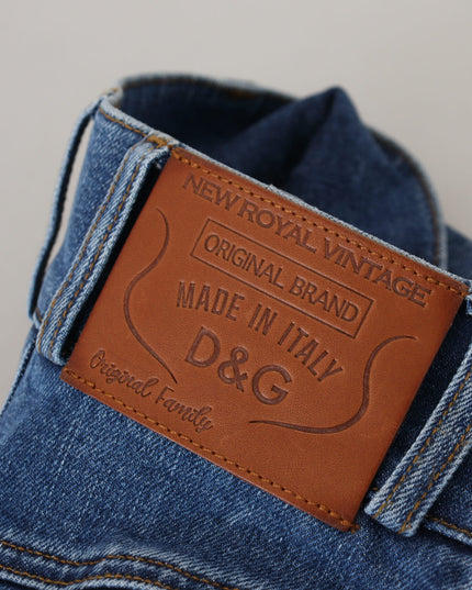 Dolce & Gabbana Blue High Waist Denim Cotton Stretch Jeans