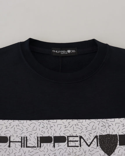 Philippe Model Black Printed Long Sleeves Pullover Sweater