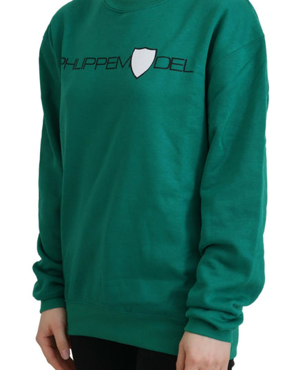 Philippe Model Green Printed Long Sleeves Pullover Sweater