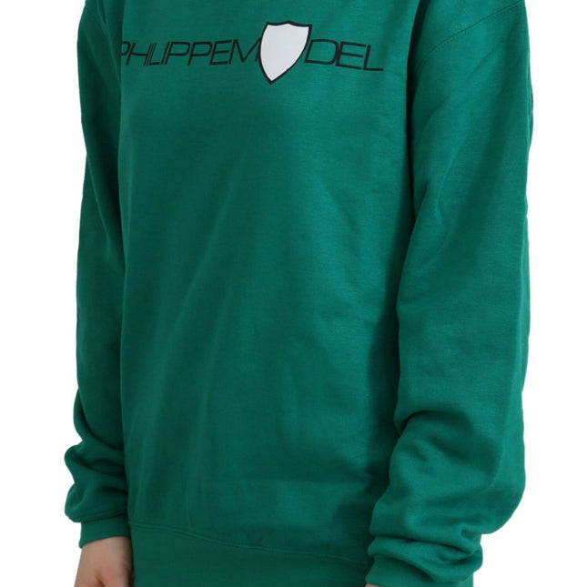 Philippe Model Green Printed Long Sleeves Pullover Sweater