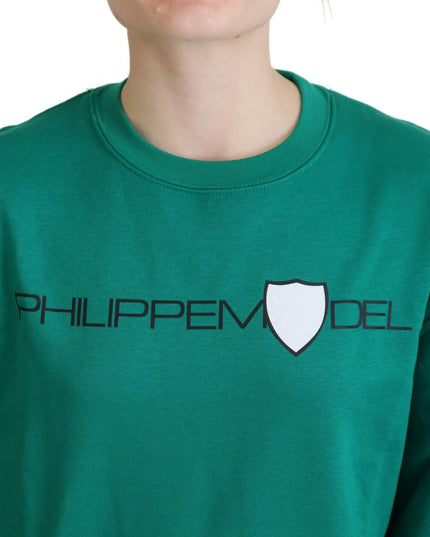 Philippe Model Green Printed Long Sleeves Pullover Sweater