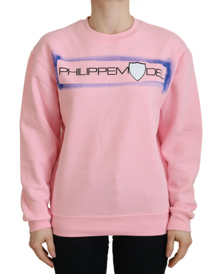 Philippe Model Pink Printed Long Sleeves Pullover Sweater