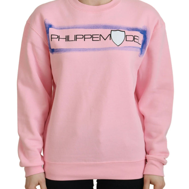 Philippe Model Pink Printed Long Sleeves Pullover Sweater