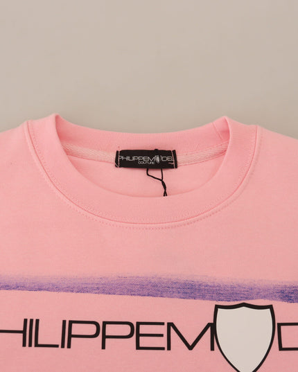 Philippe Model Pink Printed Long Sleeves Pullover Sweater