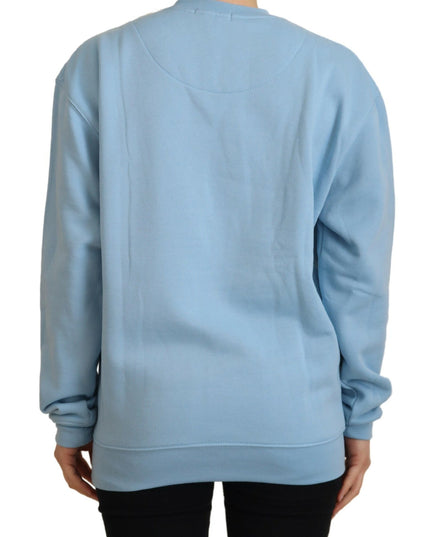 Philippe Model Light Blue Logo Printed Long Sleeves Sweater